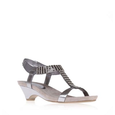 Metal 'teale3' mid heel gladiator sandals